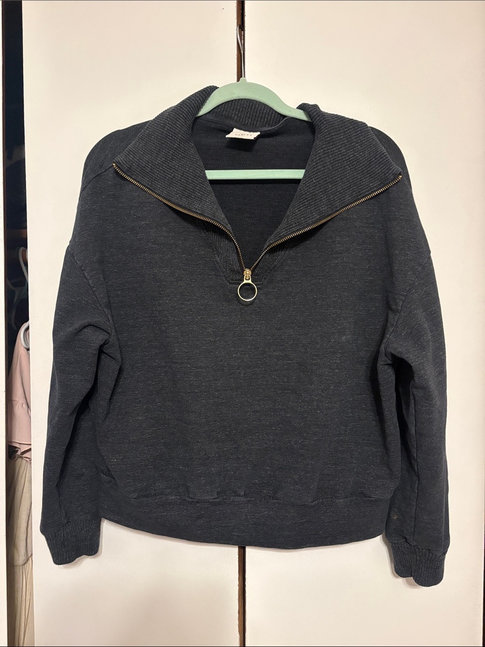 Varley Charcoal Gray Half-Zip Funnel Neck ‘miller’Sweatshirt